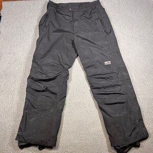 Obermeyer Essential Gore-Tex Ski Pants Mens Large Black Full Side Zip Snowboard